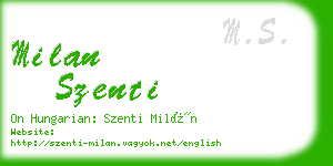 milan szenti business card